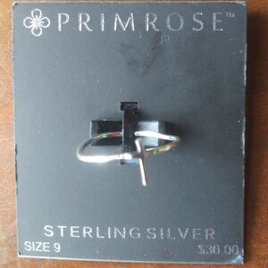 Primrose Sterling Silver Cross Ring Size 9